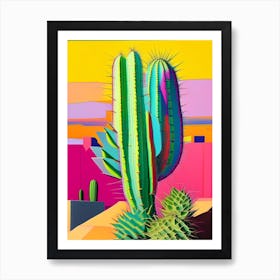 Rat Tail Cactus Modern Abstract Pop 3 Art Print