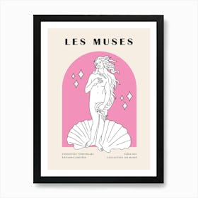 Les Muses Print Pink Art Print