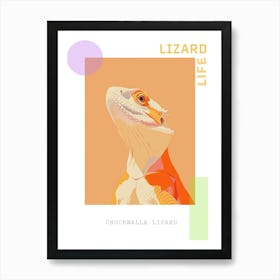 Orange Chuckwalla Abstract Modern Illustration 2 Poster Art Print