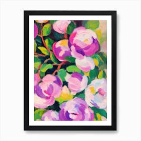 Magnolia Floral Print Abstract Block Colour 1 Flower Art Print