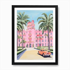 The Breakers Palm Beach   Palm Beach, Florida   Resort Storybook Illustration 4 Art Print