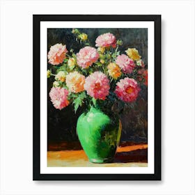 Pink Chrysanthemums Art Print