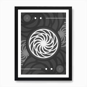 Abstract Geometric Glyph Array in White and Gray n.0050 Art Print