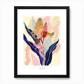 Colourful Flower Illustration Poster Celosia 1 Art Print