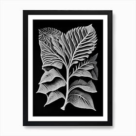 Caraway Leaf Linocut 1 Art Print