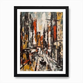 Painting Of A Vienna With A Cat In The Style Of Abstract Expressionism, Pollock Style 3 Art Print