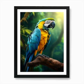 Tropical Symphony: Colorful Macaw Wall Decor Art Print