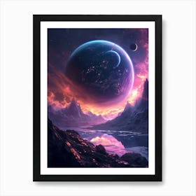 Space Landscape Wallpaper 1 Art Print