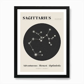 Astrology Constellation - Sagittarius Art Print