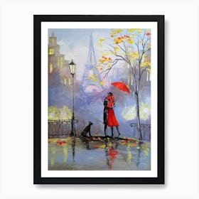 Kiss in Paris Art Print