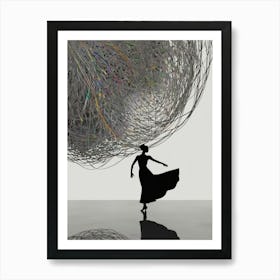 Dancer In A Ball Of Wire Art Print