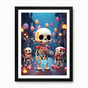 Day Of The Dead Skeletons 3 Poster