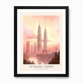 The Petronas Towers Kuala Lumpur Malaysia Travel Poster Art Print