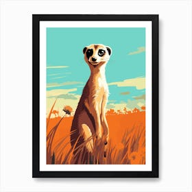 Meerkat in Savana 2 Art Print