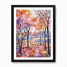 Autumn City Park Painting Stanley Park Blackpool United Kingdom 2 Art Print