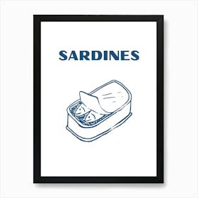 Sardines Wall Art White Background Poster