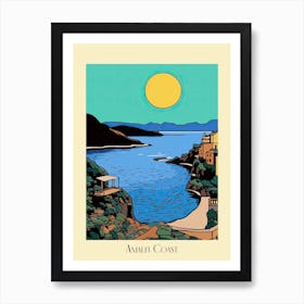 Poster Of Minimal Design Style Of Amalfi Coast, Italy 1 Art Print