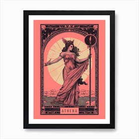 Athena Pink Tarot Card 3 Art Print