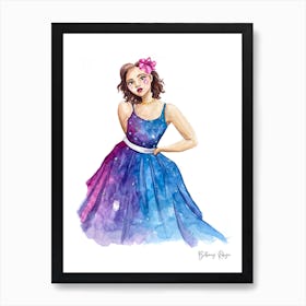 Girl In A Magic Dress Art Print