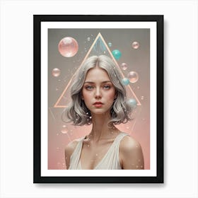 Girl With Bubbles Art Print