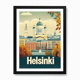 Aihrgdesign A Vintage Travel Poster Of Helsinki 1 Art Print