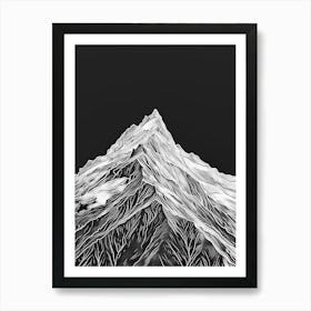 Ben Vane Mountain Line Drawing 4 Art Print