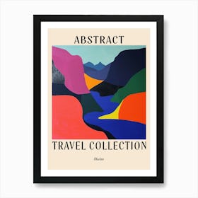 Abstract Travel Collection Poster Bhutan 4 Art Print