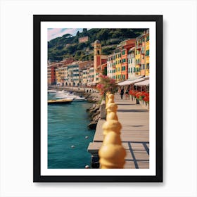 Portofino Italy Coast Line Summer Vintage Photography Art Print