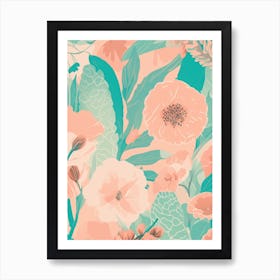 Pastel Floral Pattern Art Print