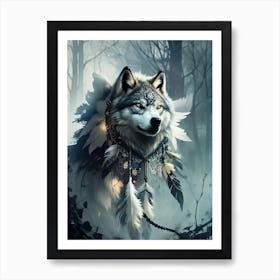 Wolf In The Woods 16 Art Print