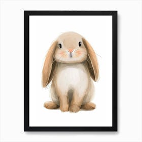 Satin Rabbit Kids Illustration 3 Art Print