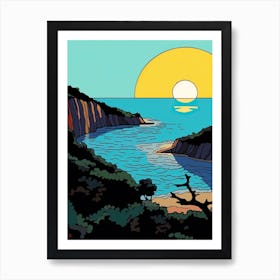 Minimal Design Style Of Big Sur California, Usa 2 Art Print