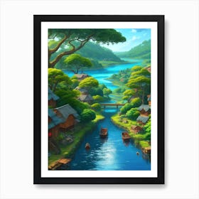 Asian Village Art Print