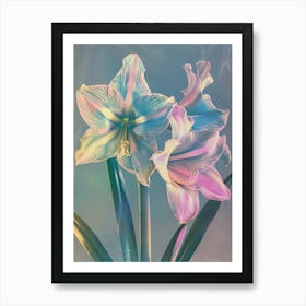 Iridescent Flower Amaryllis 2 Art Print