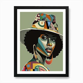 African Woman In Hat 7 Art Print