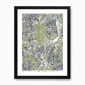 Berlin Grabado Map Art Print
