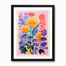 Colourful Flower Still Life In Risograph Style 10 Poster