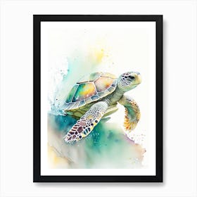 Hatching Sea Turtle, Sea Turtle Storybook Watercolours 2 Art Print