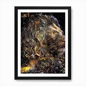 Lion Animal Art Illustration In A Painting Style 02 Art Print