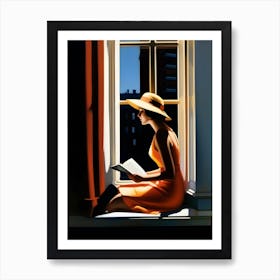 Woman Reading At Window Art Print