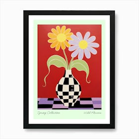 Spring Collection Wild Flowers Dark Tones In Vase 3 Art Print