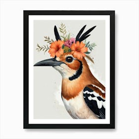 Bird With Flower Crown 2 Art Print