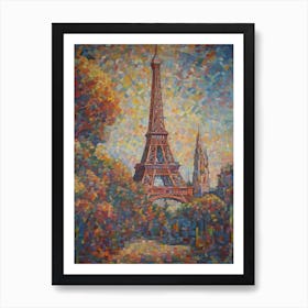 Eiffel Tower Paris France Paul Signac Style 11 Art Print