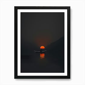 Sunset In A Canoe Art Print