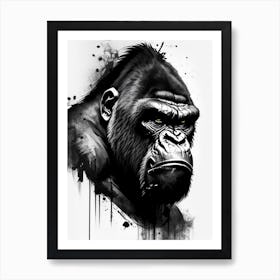 Angry Gorilla Gorillas Graffiti Style 2 Art Print