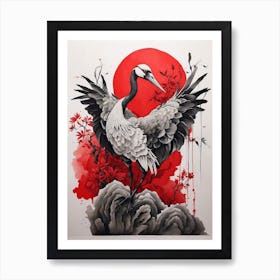 Crane Painting 2 Art Print