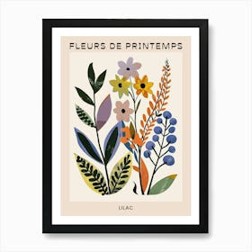 Spring Floral French Poster  Lilac 2 Art Print