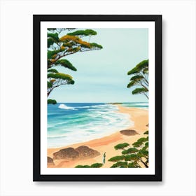 Narrabeen Beach, Australia Contemporary Illustration 1  Art Print