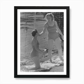 Sun Bathers At The Park Swimming Pool, Caldwell, Idaho By Russell Lee Art Print