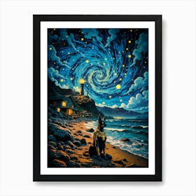 Guardian Of The Celestial Shore 1 Art Print